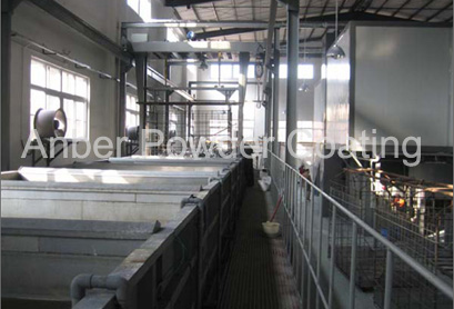 Off-line dip washer system for the preparation of powder coating line